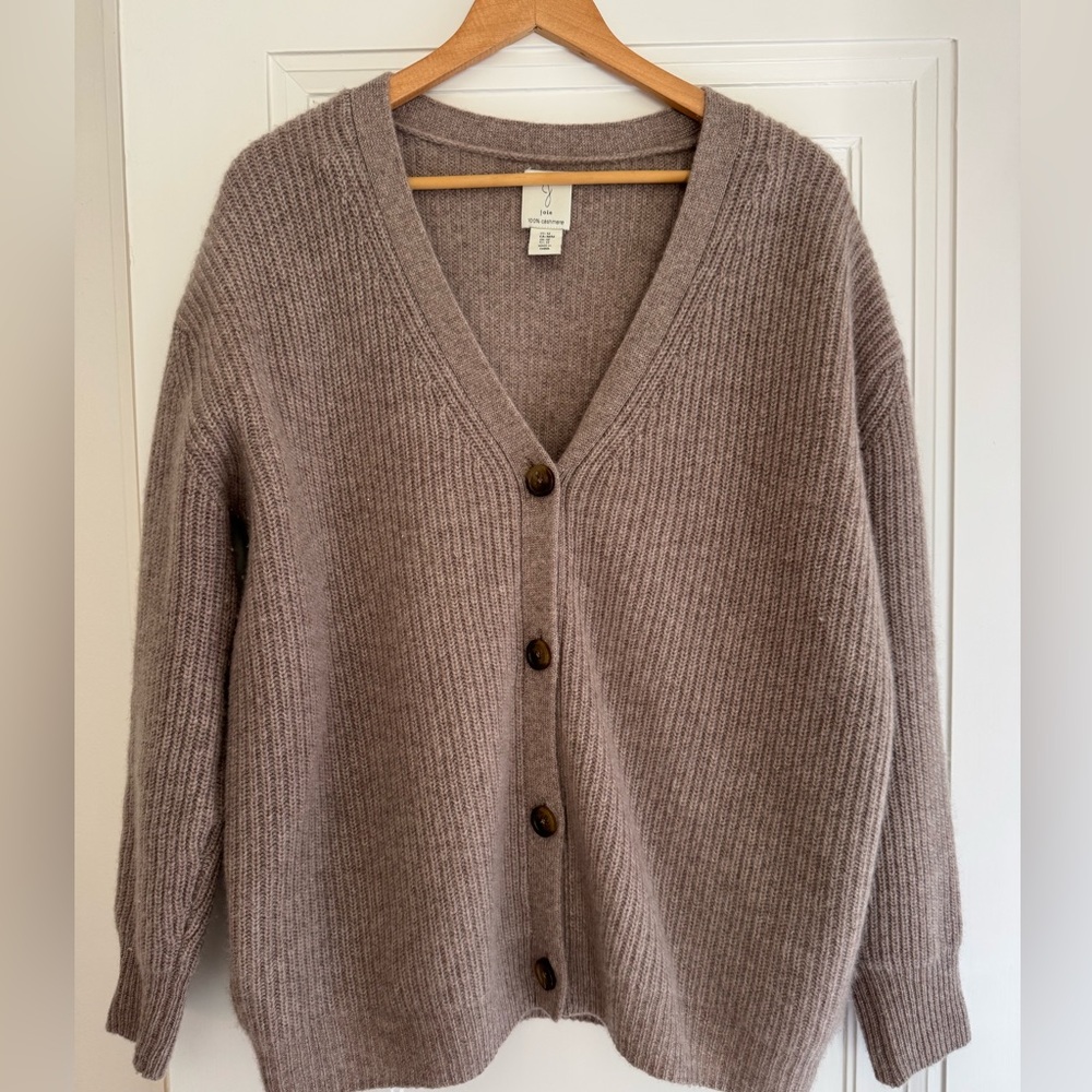 Joie Taupe Cashmere Cardigan Sweater